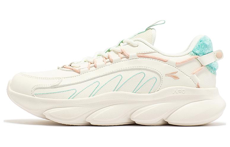361° Spirit Fox Cushioning Wear-Resistant Low-Top Running Shoes Women's White Cyan