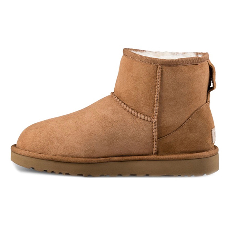 UGG CLASSIC MINI Warm And Wear-Resistant Short Snow Boots Women's Beige Chestnut