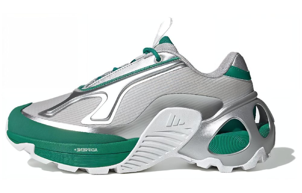 Adidas Wonder Runner Cushioning Wear-Resistant Low-Top Casual Running Shoes Unisex Silver Green
