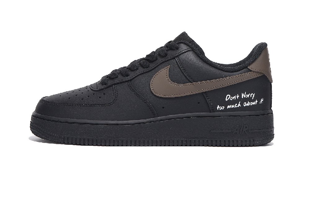 Nike Air Force 1 Coverage Anti-Slip And Wear-Resistant Low-Top Skateboard Shoes Unisex Black Brown