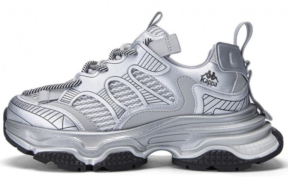 Kappa Planet Desert Island Collection Anti Slip Wear Resistant Low Top Casual Running Shoes Women's Silver Gray