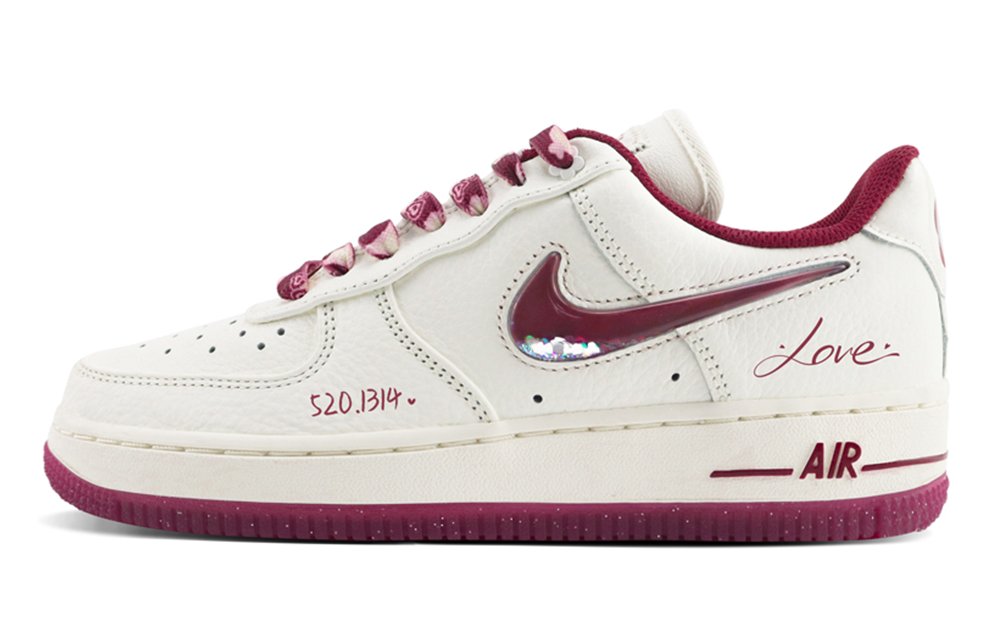 Nike Air Force 1 Low-Top Skateboard Shoes Women's White Red
