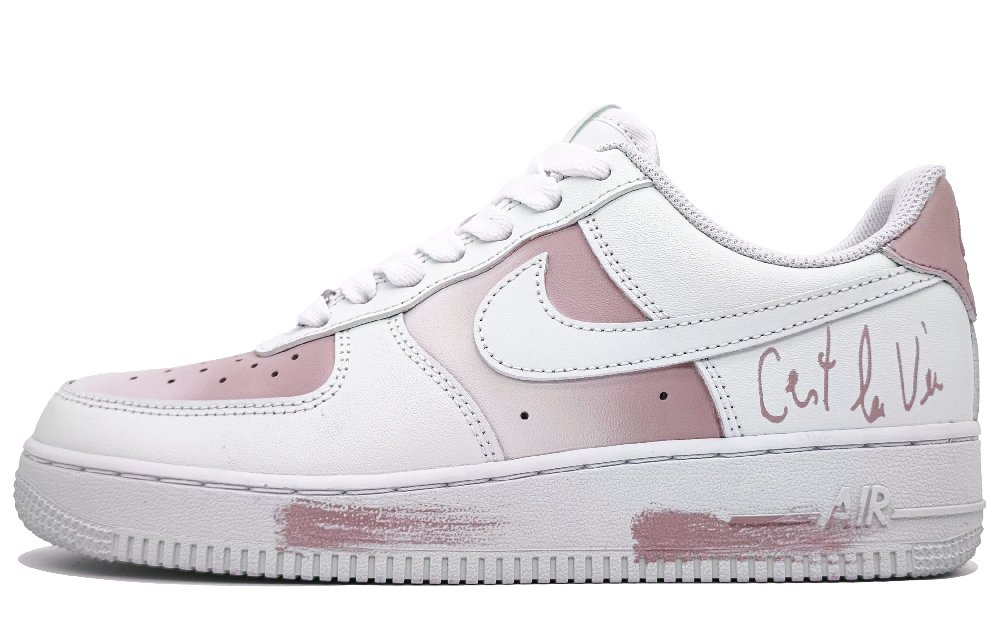 Nike Air Force 1 Anti-Slip Wear-Resistant Low-Top Skateboard Shoes Unisex Begonia Pink