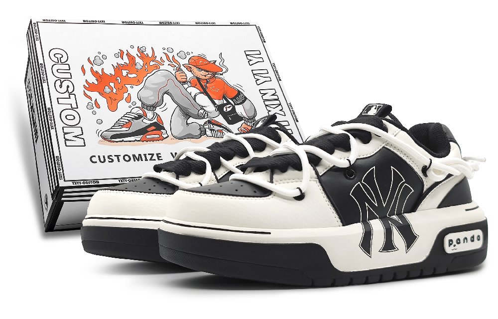 MLB Chunky Liner Low-Top Skateboard Shoes Unisex Black White