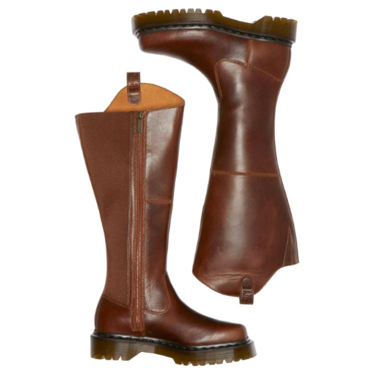 Dr.Martens Knee-high Boots 3.5cm Women's Red Brown