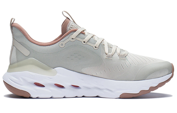 LiNing Shock Absorbers Slip Resistant, Abrasion Resistant, Lightweight Low Top Running Shoes Men's Oat Gray