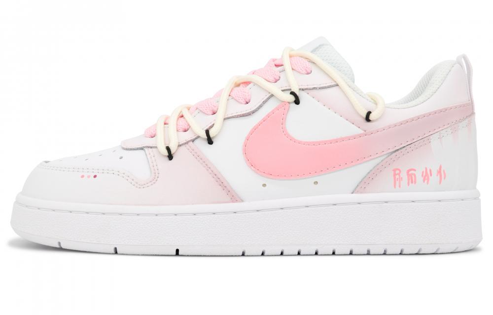 Nike Court Borough Skateboard Shoes Women's Low-Top Pink White