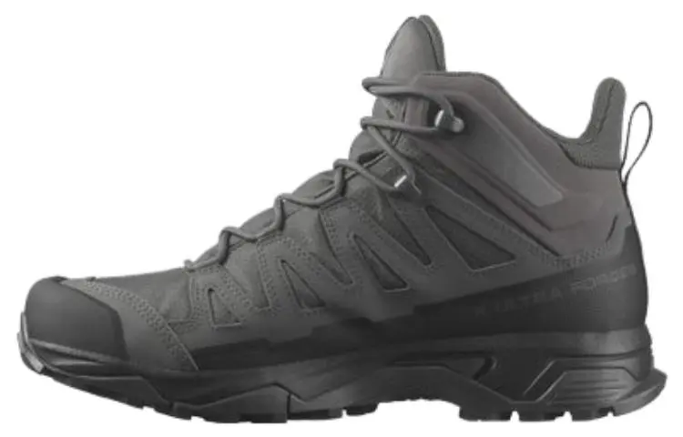 SALOMON X Ultra 4 Forces Mid GTX Slip Resistant Abrasion Resistant Mid top Outdoor Shoes Men's Gray Black