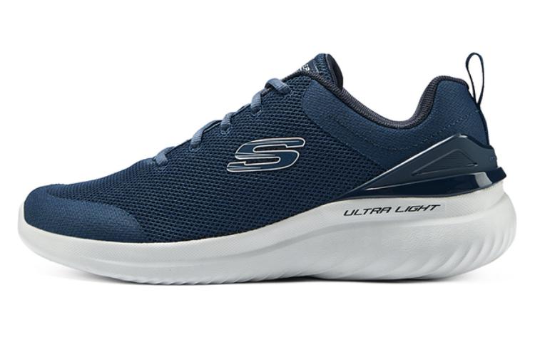 Skechers Cushioning Anti-Slip And Wear-Resistant Low-Top Casual Running Shoes Men's Blue