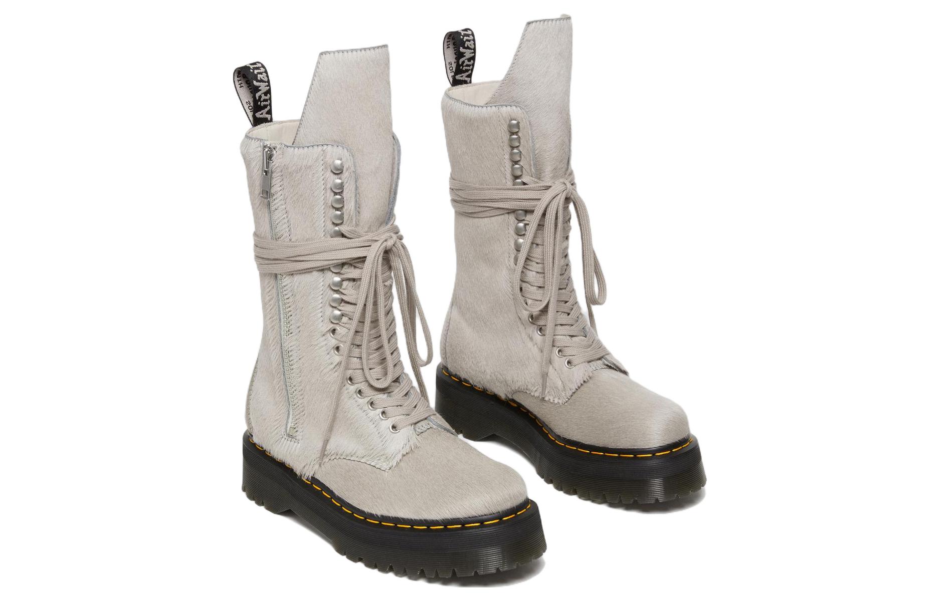 Dr. Martens 1918 Ro Hair On Lace Up Strobe Calf Length Platform Boot 'Rick Owens' купить в интернет-магазине Yoocart с быстрой доставкой по России.