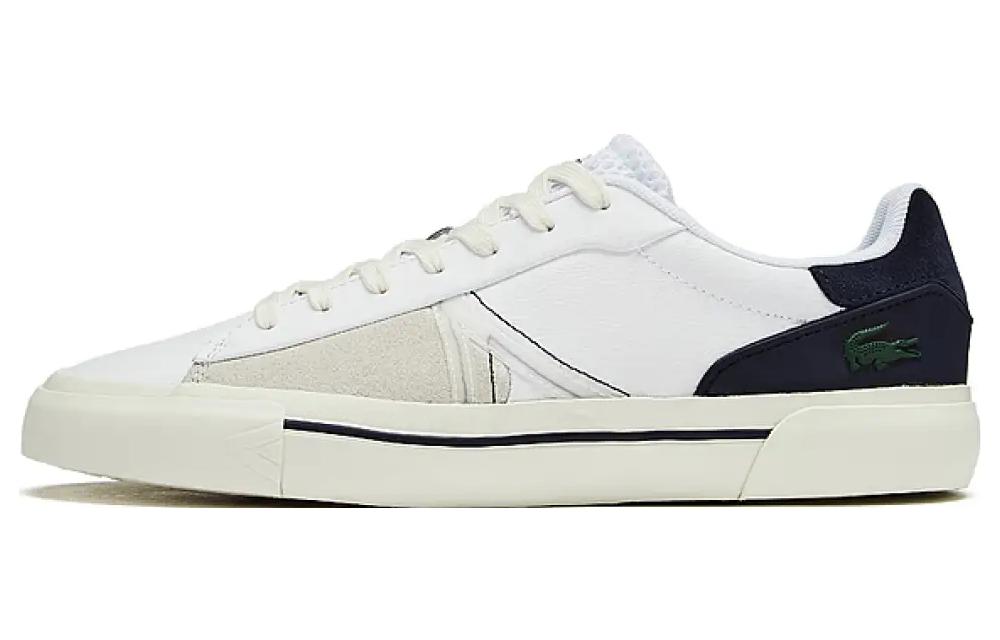 LACOSTE Low Top Skateboard Shoes Men's White Black