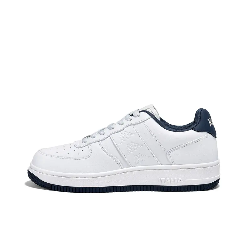 Kappa Coverage Low Top Skateboard Shoes Unisex Classic White, Ocean Blue