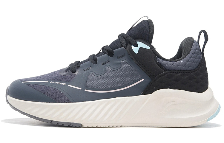 LiNing Cushioning Anti-Slip Wear-Resistant Breathability Low-Top Casual Shoes Women's Gray Black