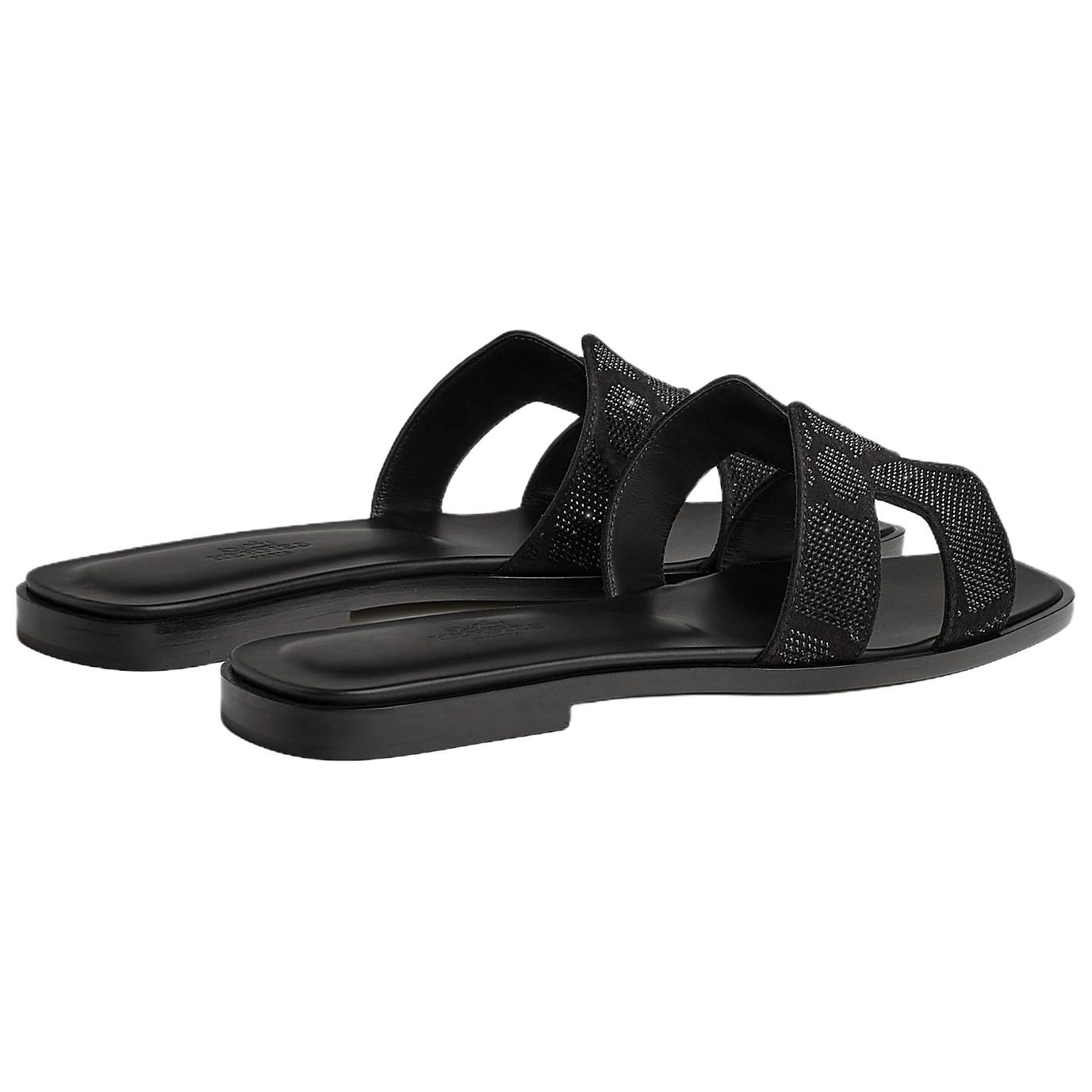 HERMES Oran Slide Slippers 1cm Women's Black купить в интернет-магазине Yoocart с быстрой доставкой по России.