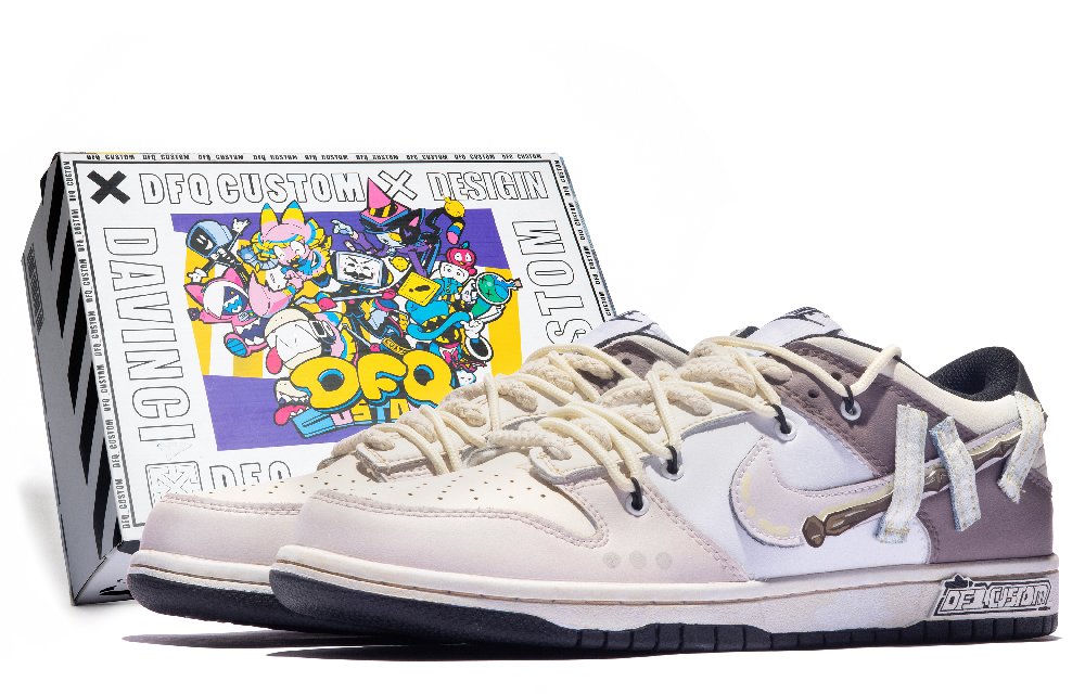 Nike Dunk Skateboard Shoes Men Low-Top Pink/Brown/Beige