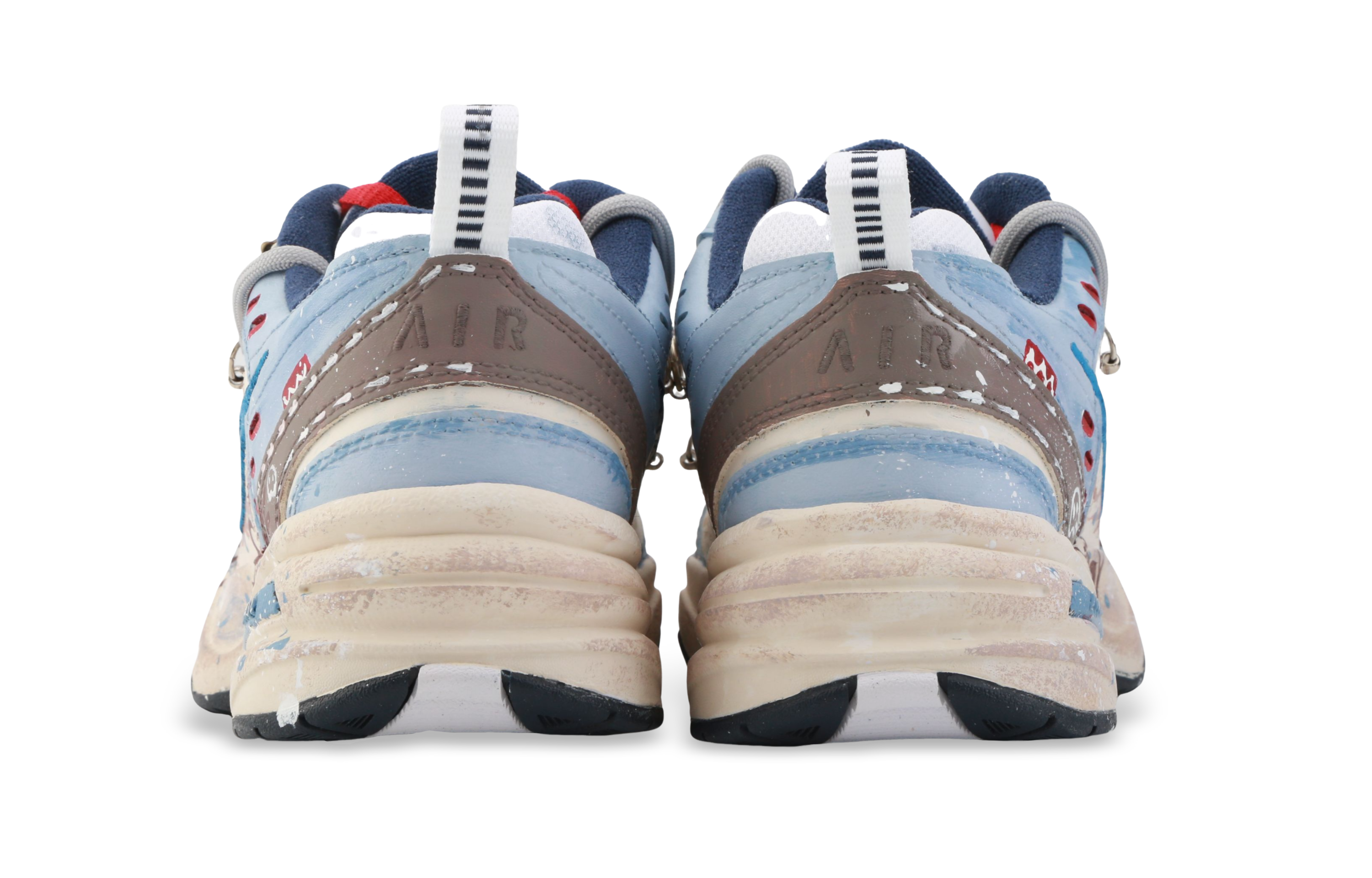 Nike Air Monarch 4 Drippy Rabbit Officer Abrasion Resistant Low top Chunky Sneakers Unisex Beige Blue Red купить в интернет-магазине Yoocart с быстрой доставкой по России.