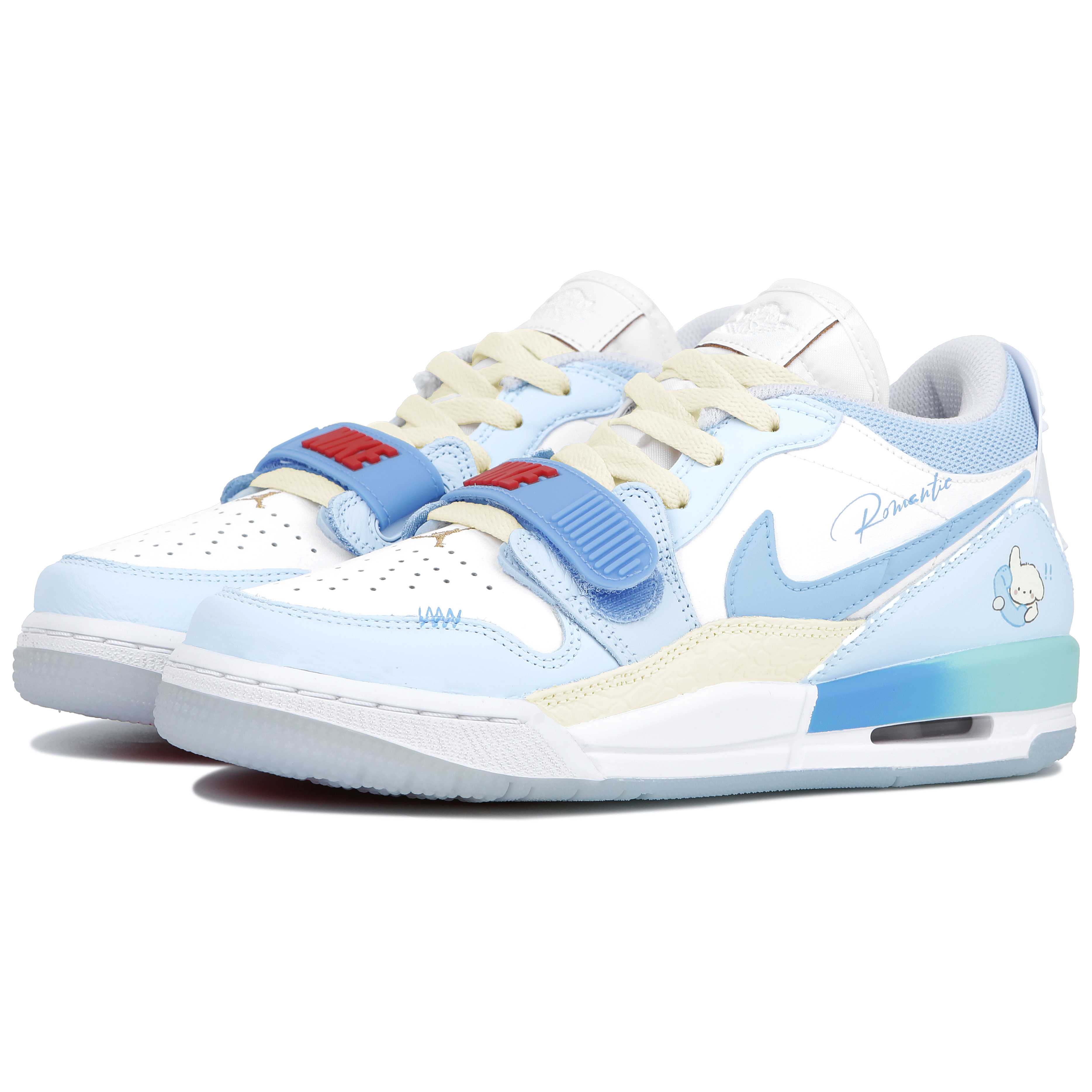 Jordan Legacy 312 Slip-Resistant Breathable Low-Top Vintage Basketball Shoes Women's White Blue купить в интернет-магазине Yoocart с быстрой доставкой по России.