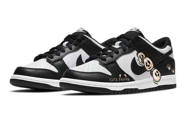 Nike Dunk Anti-Slip Wear-Resistant Low-Top Skateboard Shoes GS Black White