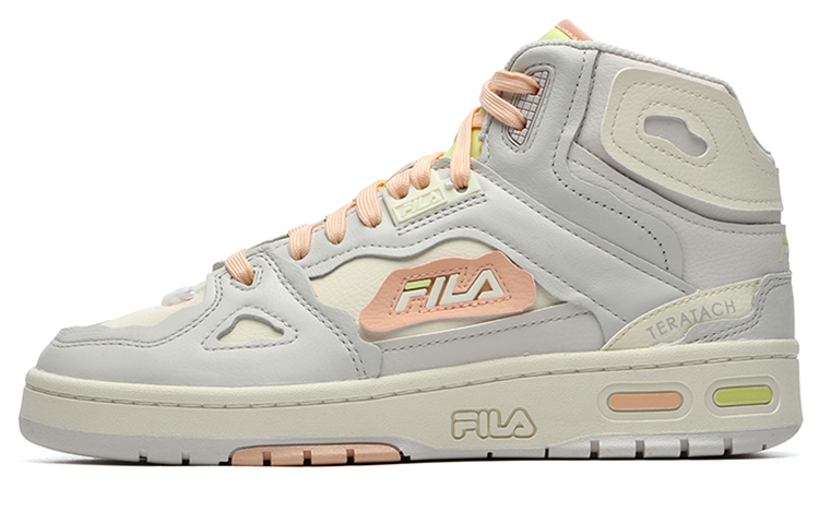 FILA FUSION Teratach Vintage Basketball Shoes Women's Mid-Top White/Yellow/Orange