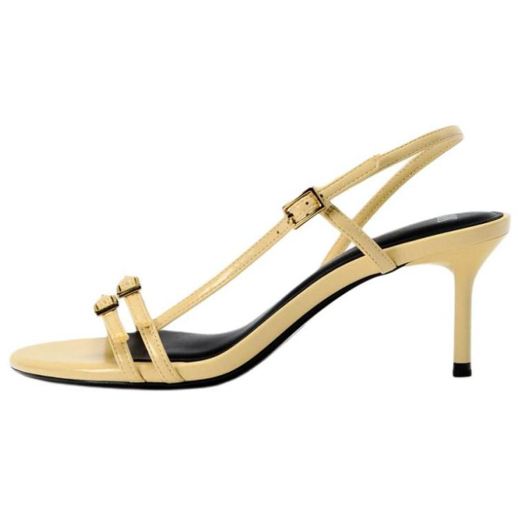 ZARA Strap Sandals 6.5cm Women's Yellow