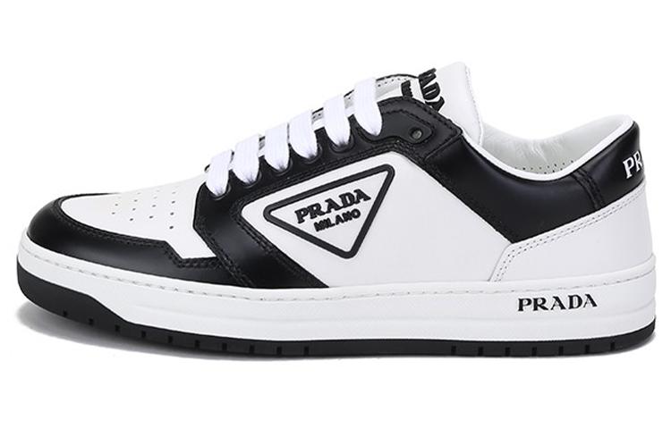 PRADA District Leather Sneakers 'White Black' Women's
