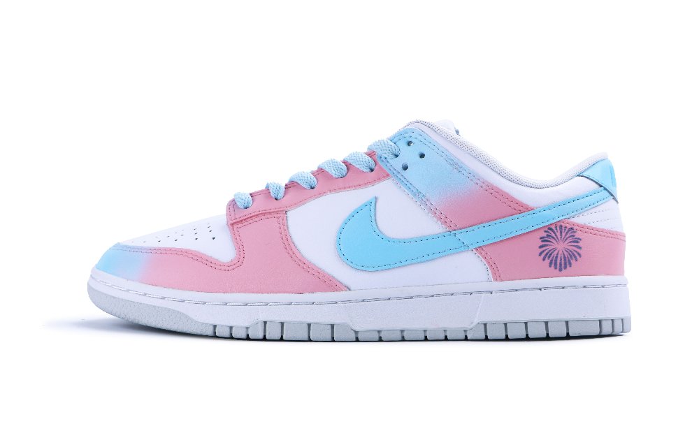 Nike Dunk 'Pure Platinum' Slip-Resistant Low-Top Skateboard Shoes Men's Pink Blue
