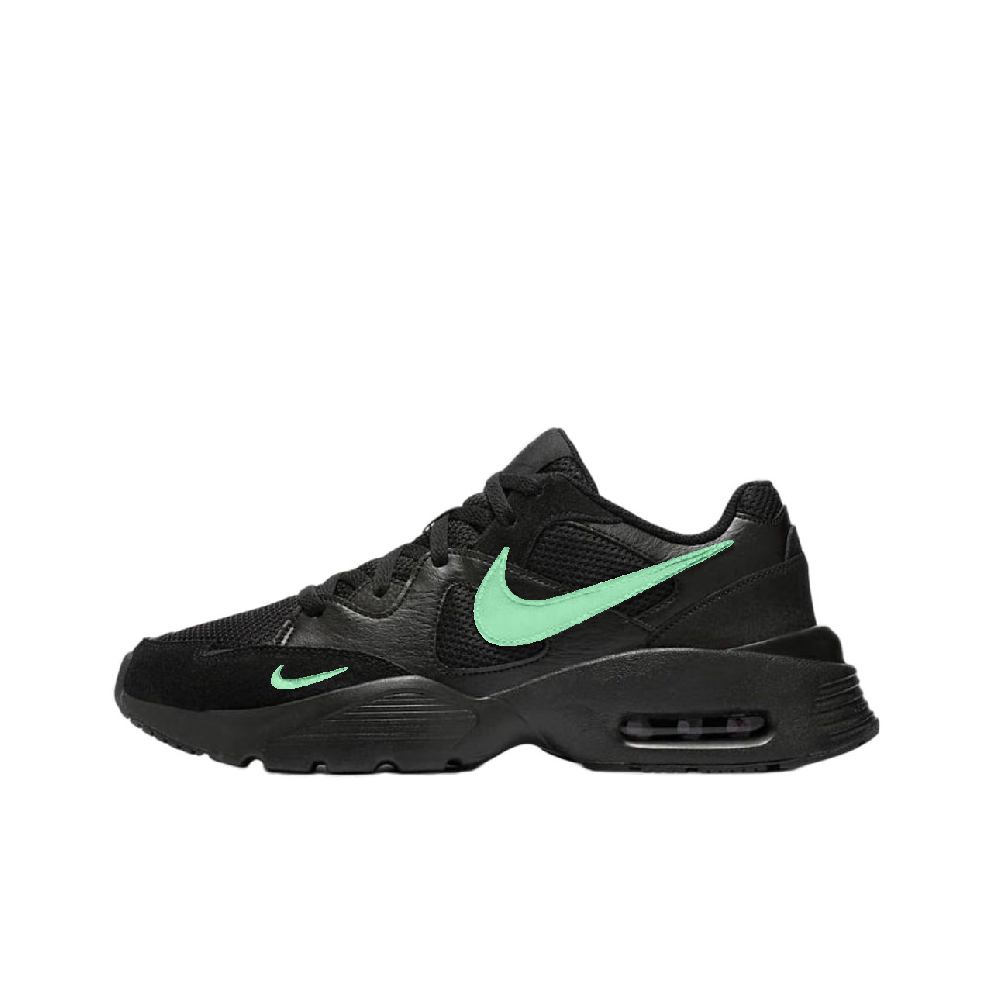 Nike Air Max Fusion Cushioning Abrasion Resistant Breathable Low Top Running Shoes Men's Black Green