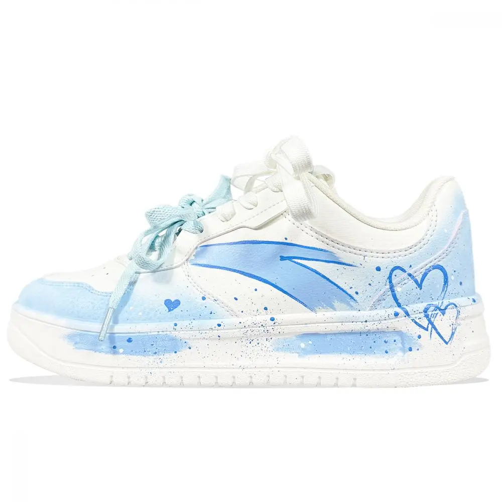 Anta Slip Resistant Cushioning Abrasion Resistant Low Top Skateboard Shoes Men's Light Blue