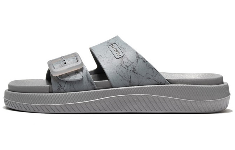 LiNing Rubber Sole EVA Slide Slippers Men's Stone Gray