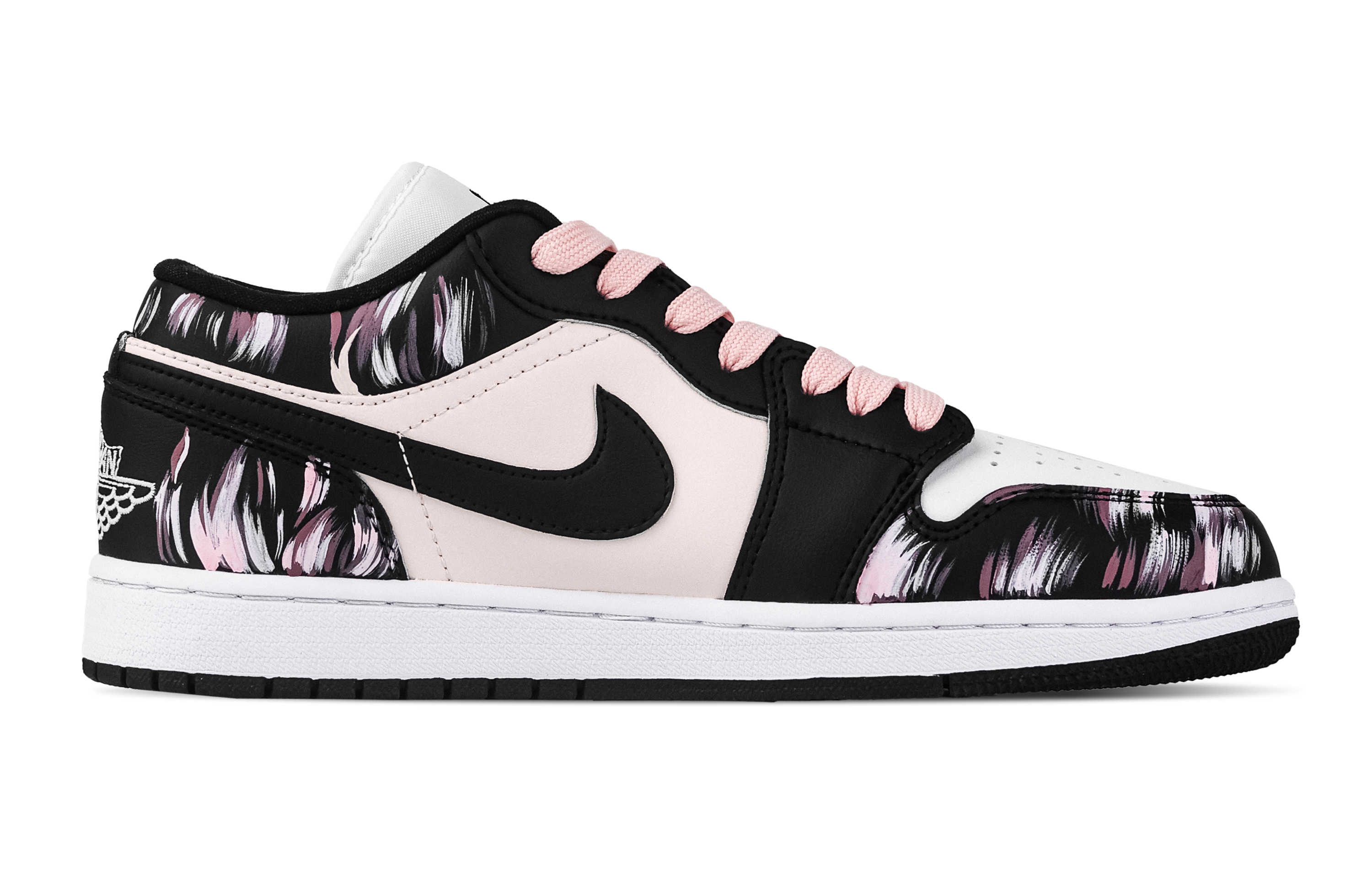 Jordan Air Jordan 1 Love Flame Ignites Heart Low top Vintage Basketball Shoes Unisex Black White Pink