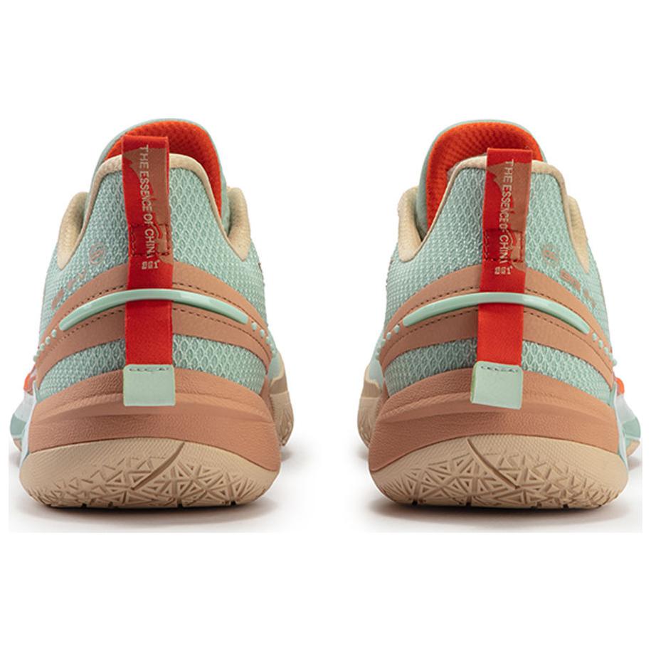 361° BIG3 5.0 Quick Cushioning Wear-Resistant Low-Top Basketball Shoes Men's Green Orange