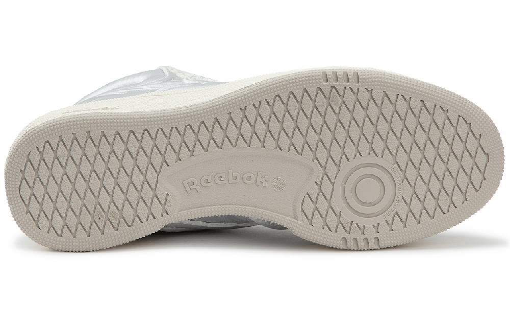 Reebok Anti Slip Wear Resistant Mid Top Skateboard Shoes Unisex Silver Gray
