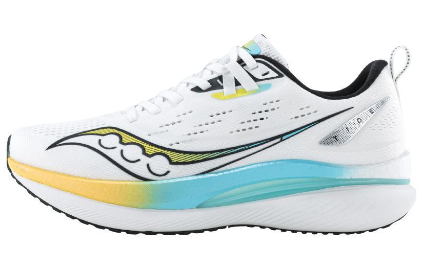 Saucony Cushioning Wear-Resistant Rebound Low-Top Casual Running Shoes Unisex White Blue