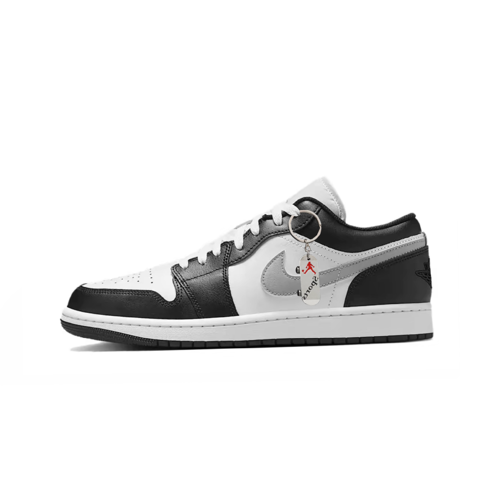 Jordan Air Jordan 1 Mystic Gray Cushioning, Wear Resistant Low Top Vintage Basketball Shoes Men's Black