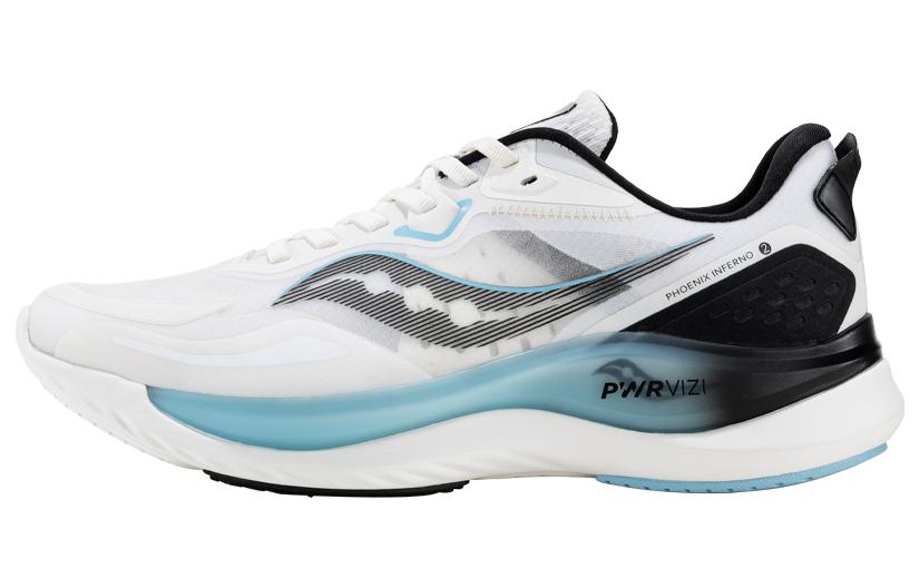 Saucony Phoenix Inferno 2 Anti Slip Wear Resistant Low Top Running Shoes Men's White Black Blue