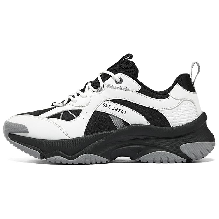 Skechers Cushioned Slip-Resistant Low-Top Chunky Sneakers Women's Black White