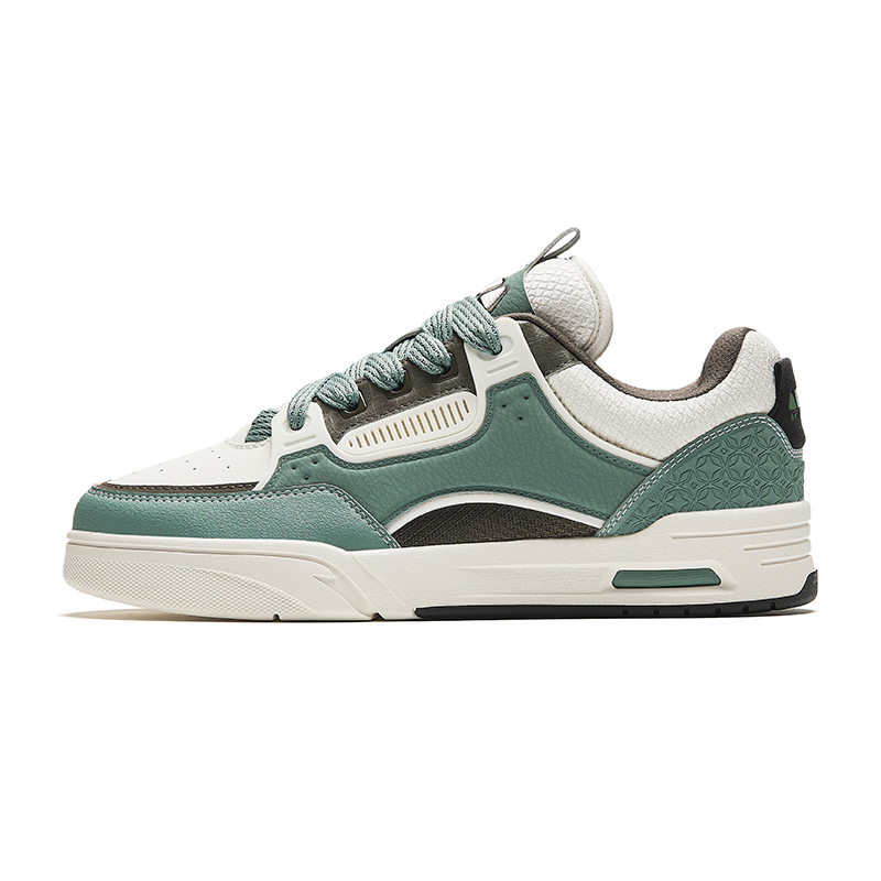 Anta AOJIE Cushioning Wear-Resistant Low-Top Skateboard Shoes Men's Green White Brown