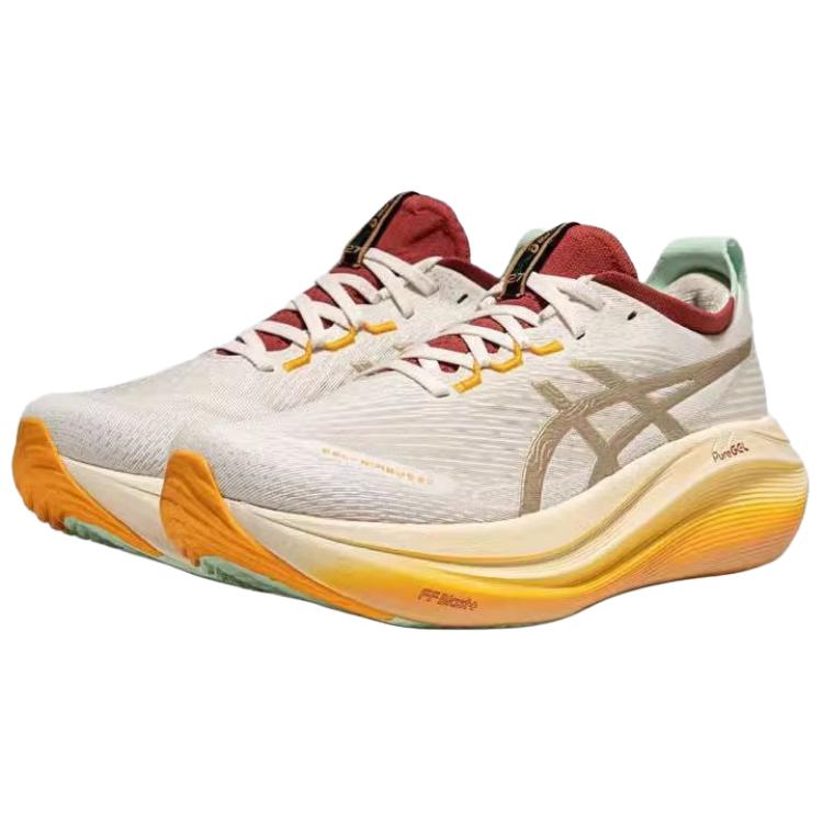Asics GEL NIMBUS 27 Anti Slip Wear Resistant Low Top Casual Running Shoes Men's Beige