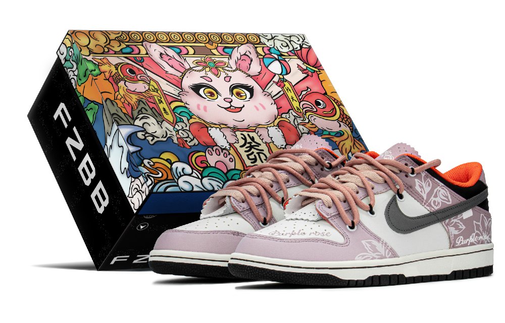 Nike Dunk Low Slip Resistant, Abrasion Resistant, Lightweight Low Top Skateboard Shoes GS Purple White