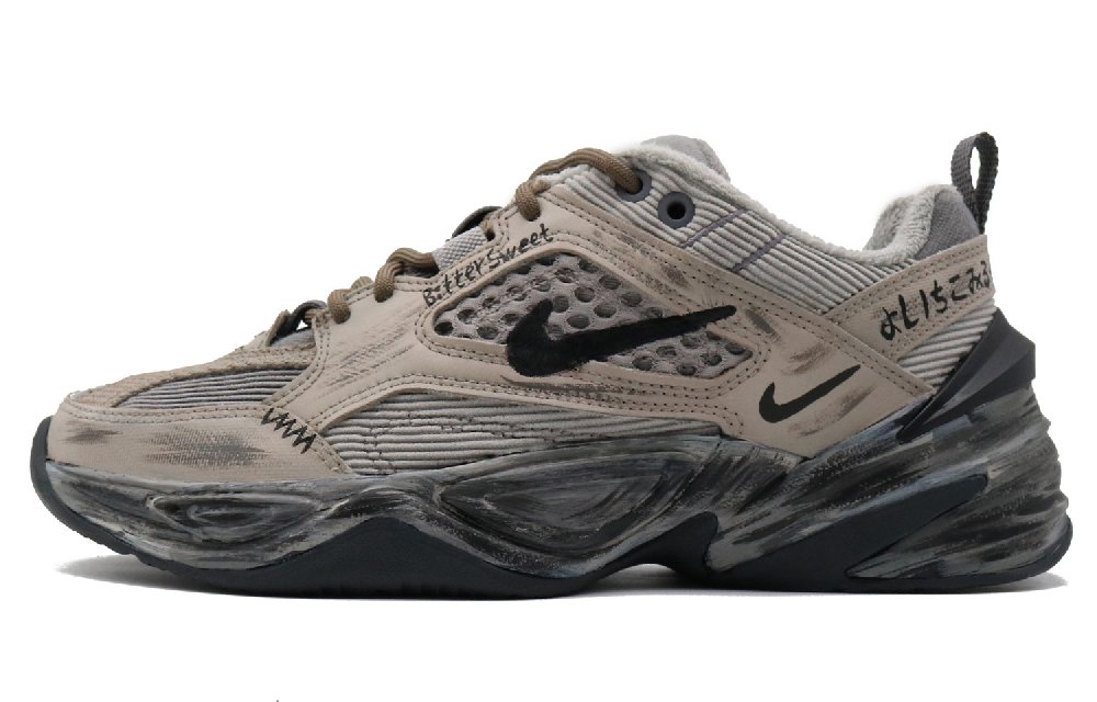 Nike M2K Wear Resistant Lightweight Height Increasing Low Top Chunky Sneakers Unisex Brown