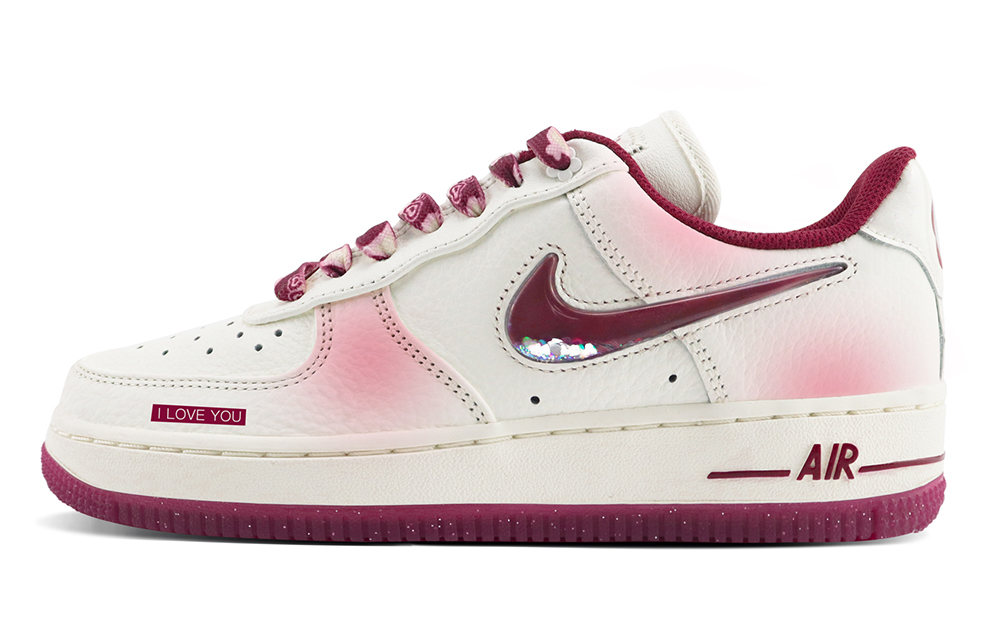 Nike Air Force 1 Anti Slip Wear Resistant Low Top Skateboard Shoes Women's White Pink