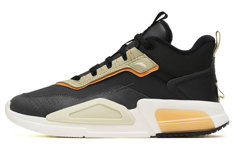 Anta Rubik's Cube 4 Warm And Wear-Resistant Mid-Top Sports Casual Shoes Black Yellow