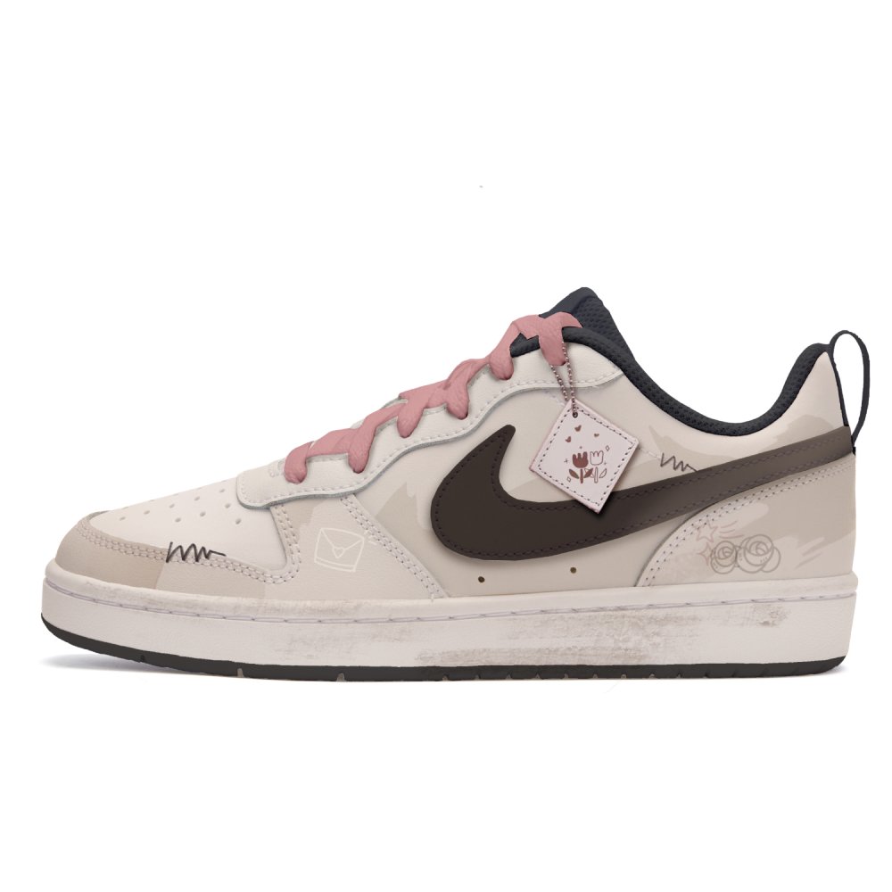 Nike Court Borough 2 Skateboard Shoes Women's Low-Top Black/Brown