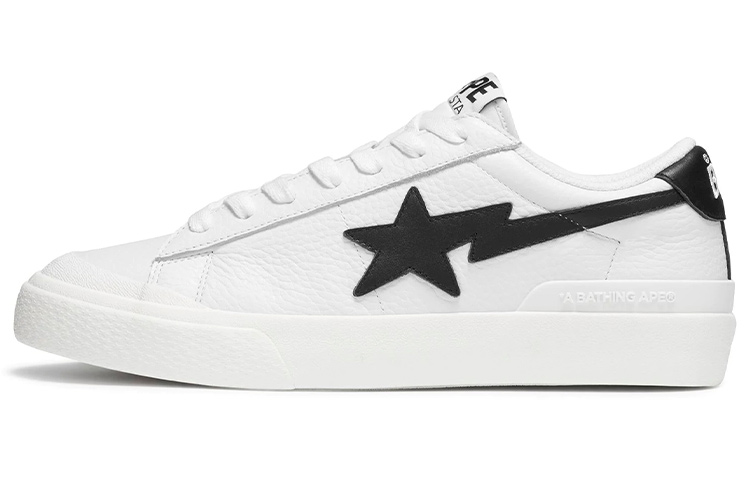 A BATHING APE MAD STA Good Sunday Low-Top Stylish Skateboarding Shoes Unisex White Black