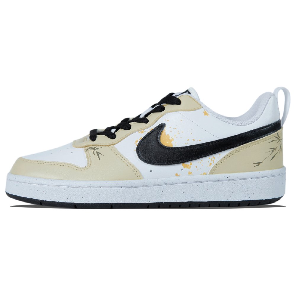 Nike Court Borough Anti-Slip Wear-Resistant Low-Top Skateboard Shoes GS Yellow White
