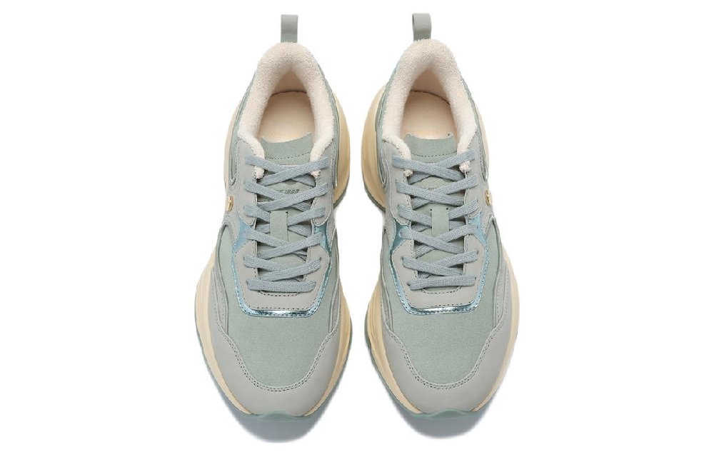 LI-NING 1990 Clouds Cushioning Wear-Resistant Rebound Low-Top Running Shoes Women's Light Green