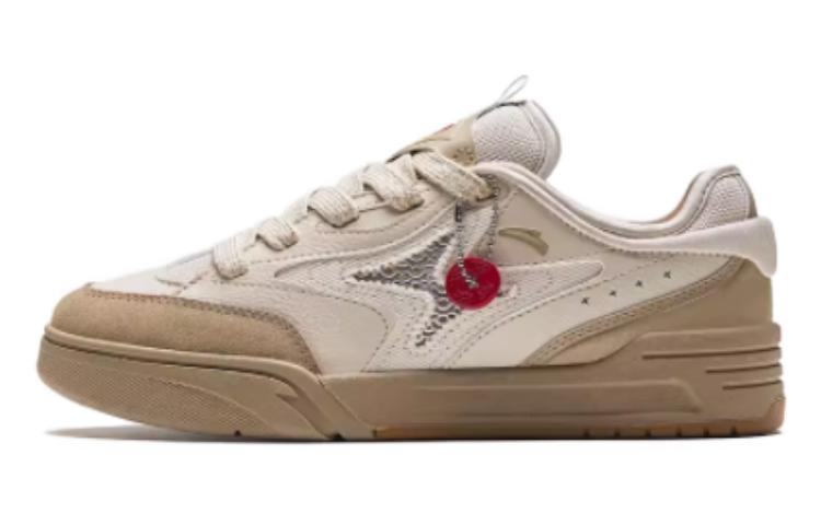 Anta AOJIE Slip Resistant And Breathable Low top Skateboard Shoes Women's Beige Brown