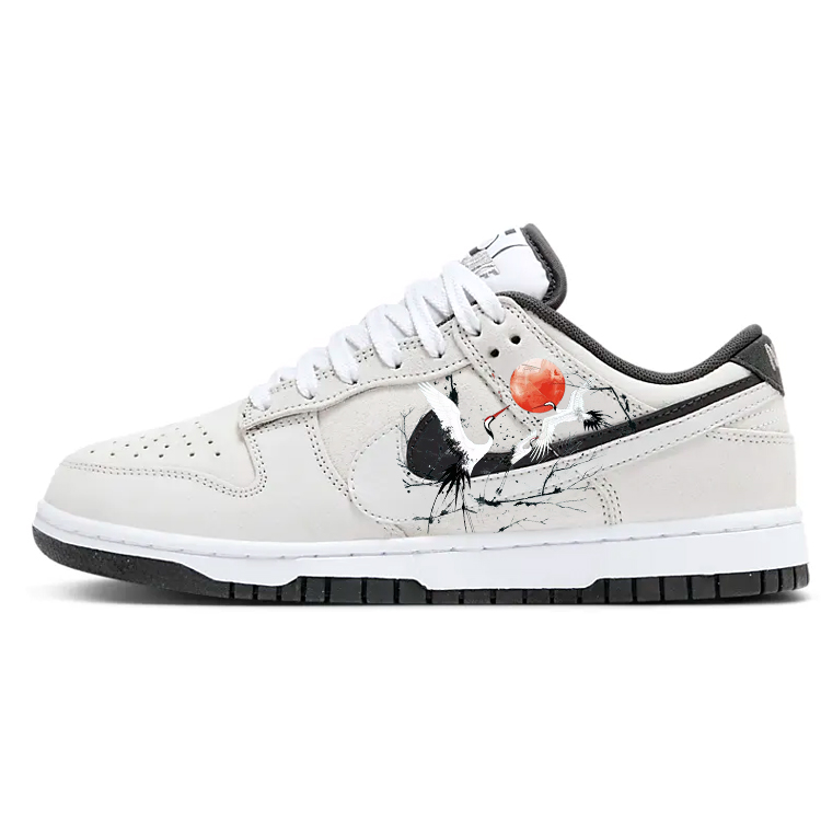 Nike Dunk Anti-Slip And Wear-Resistant Breathable Low-Top Skateboard Shoes Unisex Gray