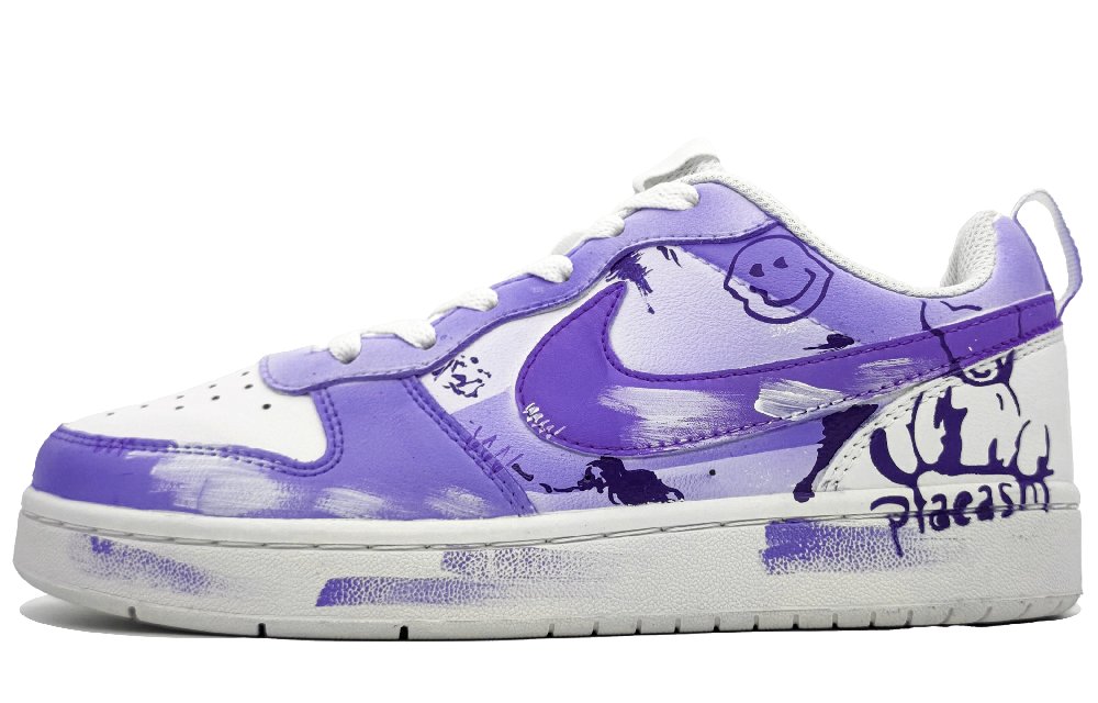 Nike Court Borough 2 Slip-Resistant Cushioning Wear-Resistant Low-Top Skateboard Shoes Women's Crystal Purple