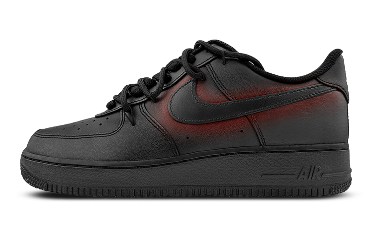 Nike Air Force 1 Low Low-Top Skateboard Shoes Men's Black Red